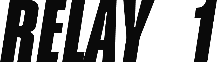 Relay 1 wordmark, Ink on Bone variant